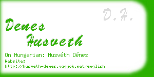 denes husveth business card