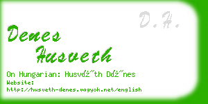 denes husveth business card